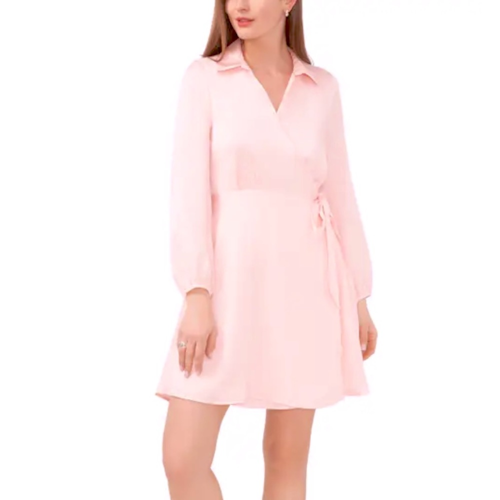 Halogen Satin Wrap Shirtdress - like new